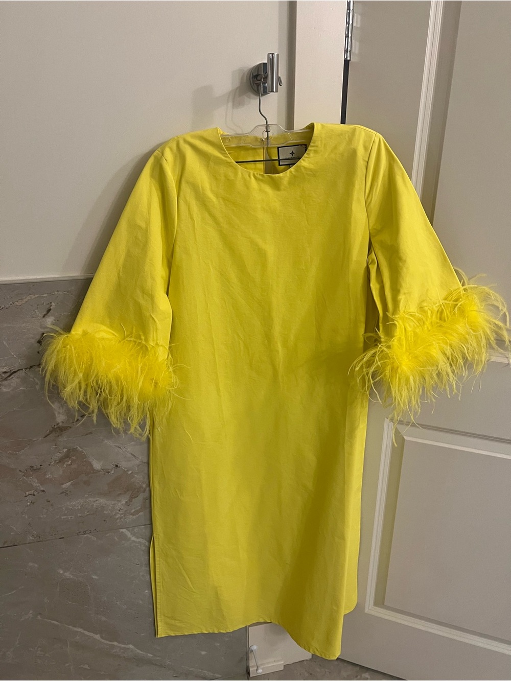 Tuckernuck Yellow Feather-Trimmed Girls' Dress